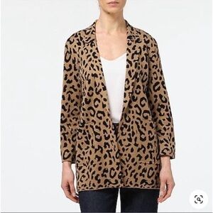 J. Crew Tan and Black Leopard Blazer